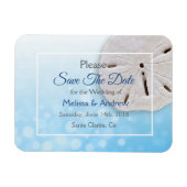 Blue Sand Dollar Wedding Save the Date Magnet (Horizontal)