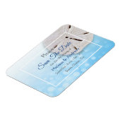 Blue Sand Dollar Wedding Save the Date Magnet (Linke Seite)