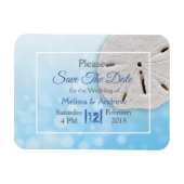 Blue Sand Dollar Wedding Save the Date Magnet (Horizontal)