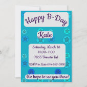 Blue Sand Dollars Happy Birthday Einladung (Vorderseite)