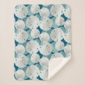 Blue Sand Dollars Muster Küste Sherpadecke (Vorderseite)