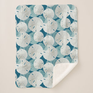 Blue Sand Dollars Muster Küste Sherpadecke