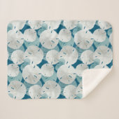 Blue Sand Dollars Muster Küste Sherpadecke (Vorderseite (Horizontal))