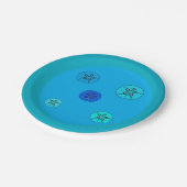 Blue Sand Dollars Pappteller (Schrägansicht)