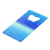 Blue Sand Dunes Abstrakt Kreditkarten Flaschenöffner (Rückseite Schrägansicht)