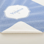Blue Sand Ripples Monogram Sherpa Blanket Sherpadecke (3/4)