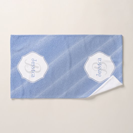 Blue Sand Ripples Personalisiert Badehandtuch Set (Handtuch)