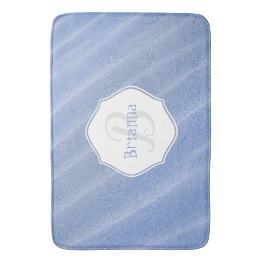 Blue Sand Ripples Personalisiert Bath Mat Badematte (Vorderseite Vertikal)