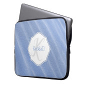 Blue Sand Ripples Personalisierter Laptop-Sleeve Laptopschutzhülle (Vorderseite Links)