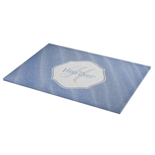 Blue Sand Ripples Personalisiertes Cutting Board Schneidebrett (Ecke)