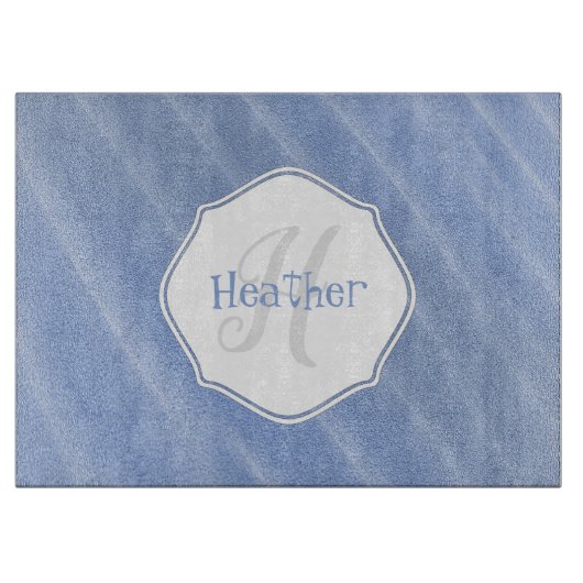 Blue Sand Ripples Personalisiertes Cutting Board Schneidebrett (Vorderseite)