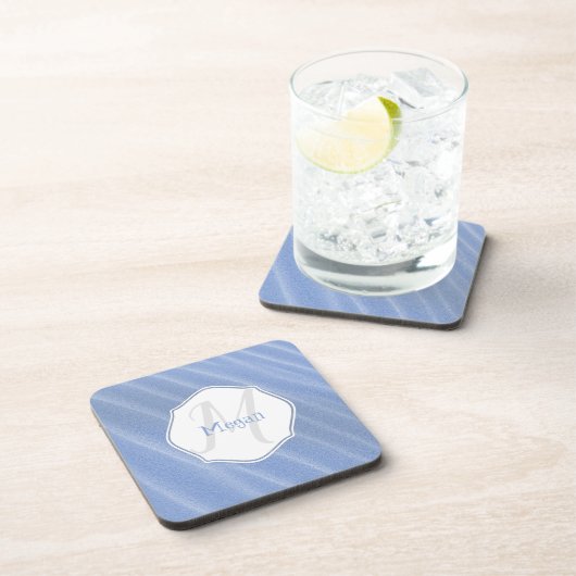Blue Sand Ripples Personalized Coaster Getränkeuntersetzer (Rechte Seite)
