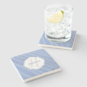 Blue Sand Ripples Personalized Coaster Steinuntersetzer (Seitenansicht)