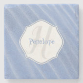 Blue Sand Ripples Personalized Coaster Steinuntersetzer (Vorderseite)