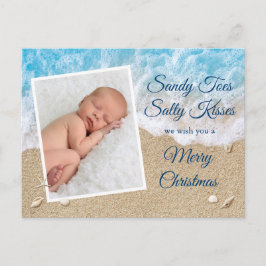 Blue Sandy Toes Salty Kisses Frohe Weihnachten Postkarte