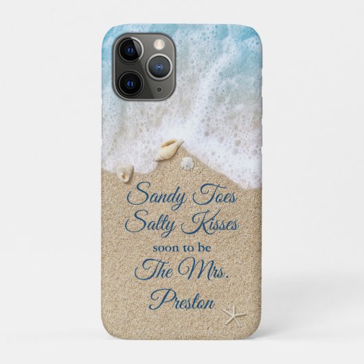 Blue Sandy Toes Salty Kisses Wedding Case-Mate iPhone Hülle (Rückseite)