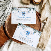 Blue Santa Baby Weihnachtsdusche Danke Einladung