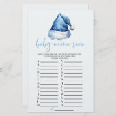 Blue Santa Christmas Name Race Baby Showspiel Briefpapier (Vorne/Hinten)