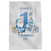 Blue Santa Claus 1. Weihnachten Mittlere Geschenktüte (Rückseite)