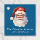 Blue Santa Claus Custom Kids Weihnachts-Party Geschenkanhänger (Vorderseite)