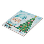 Blue Santa Claus Design Art, Niedlicher Weihnachts Fliese (Seite)