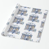 Blue Santa Claus Geschenkpapier (Ungerollt)