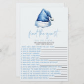 Blue Santa Finde das Baby Duschspiel Briefpapier (Vorne/Hinten)