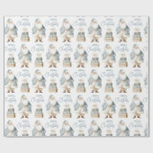 Blue Santa Merry Christmas Geschenkpapier (Flach)