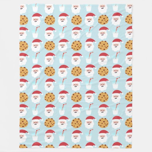 Blue Santa Milk und Cookies Fleece Blanket (Vorderseite)
