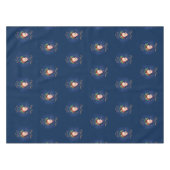 Blue Santa Pattern Skandinavien Weihnachten Tischdecke (Vorderseite (Horizontal))