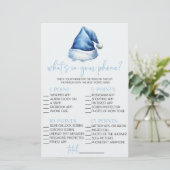 Blue Santa Was ist in Ihrem Handy Baby Duschgame Briefpapier (Stehend Vorderseite)