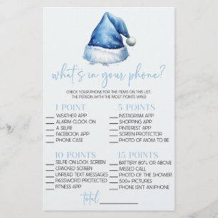 Blue Santa Was ist in Ihrem Handy Baby Duschgame Briefpapier