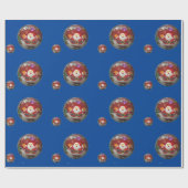 Blue Santa Wrapping Paper Geschenkpapier (Flach)