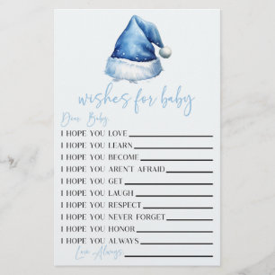 Blue Santa wünscht sich Baby Dusche Aktivität Briefpapier