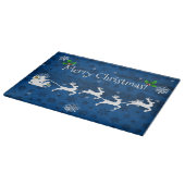 Blue Santa's Sleigh and Rentier Cutting Board Schneidebrett (Ecke)