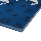 Blue Santa's Sleigh and Rentier Cutting Board Schneidebrett (Ecke)