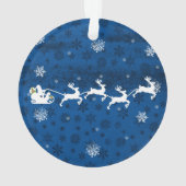 Blue Santa's Sleigh and Rentier Ornament (Rückseite)