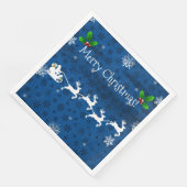 Blue Santa's Sleigh and Rentier Paper Napkin Serviette (Ecke)