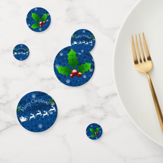 Blue Santa's Sleigh and Rentier Table Confetti Konfetti (Gruppe)