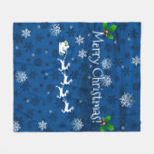 Blue Santa's Sleigh und Rentier Fleece Blanket (Vorderseite (Horizontal))