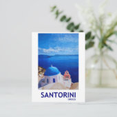 Blue Santorini, Griechenland - Blick von Oia Postkarte (Stehend Vorderseite)