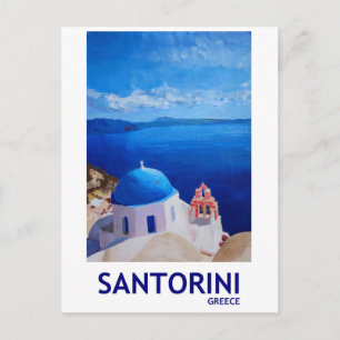 Blue Santorini, Griechenland - Blick von Oia Postkarte