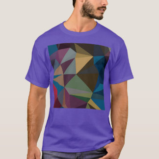 Blue Saphire Abstrakt Low Polygon Hintergrund T-Shirt