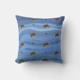 Blue Saphire Elegante Tropical Palm Tree Kissen