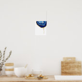 Blue Sapphire and Gold Driving Agate Art Poster (Küche)