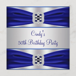 Blue Sapphire Diamond 50. Geburtstag Einladung