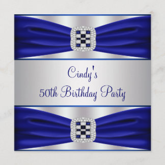 Blue Sapphire Diamond 50. Geburtstag Einladung
