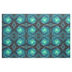 Blue Sapphire Drehung Abstrakt Art Stoff