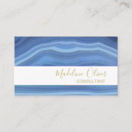Blue Sapphire Elegante Agate Moderne Typografie Visitenkarte
