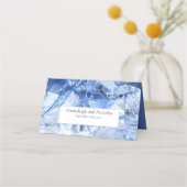 Blue Sapphire Gemstone Cut Wedding Platzkarte (Rückseite)